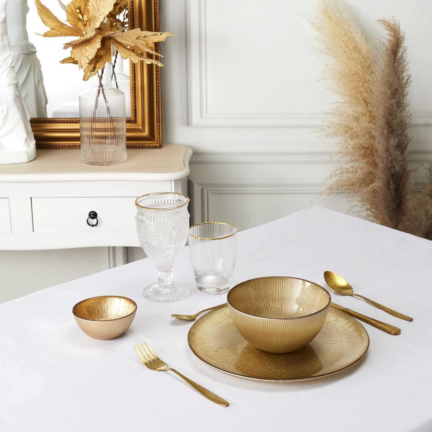 Gold Glass Dinner Plate 27cm