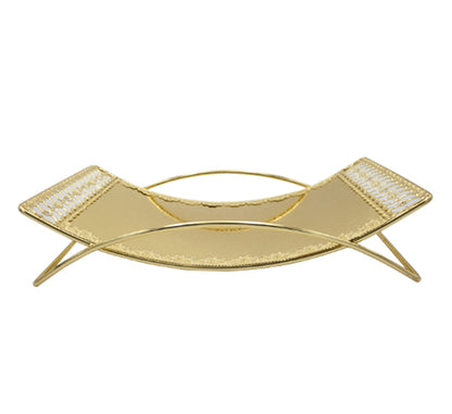 Gold Metal Snack Server Tray
