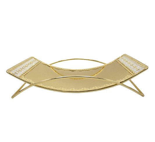 Gold Metal Snack Server Tray