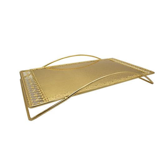 Gold Metal Tray - 48x27x8cm