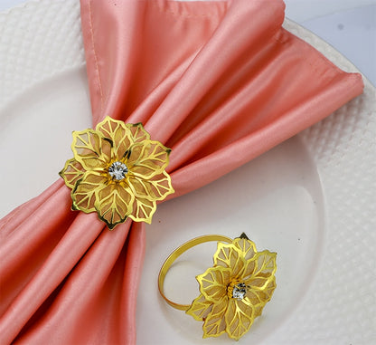 Gold Napkin Ring with Leaf Motive