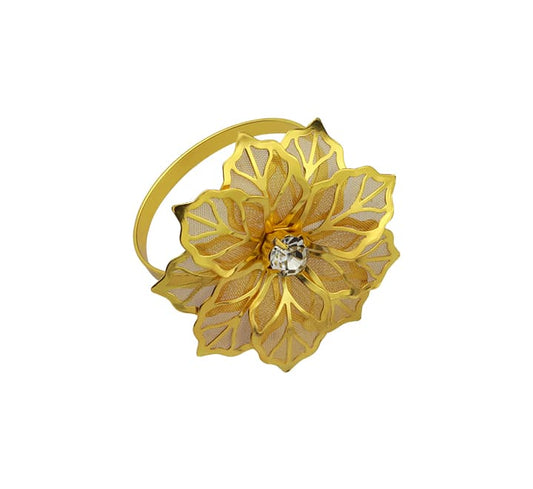 Gold Napkin Ring with Leaf Motive