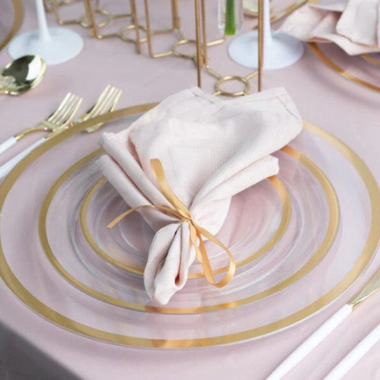 Gold Rim Clear Plastic Underplate