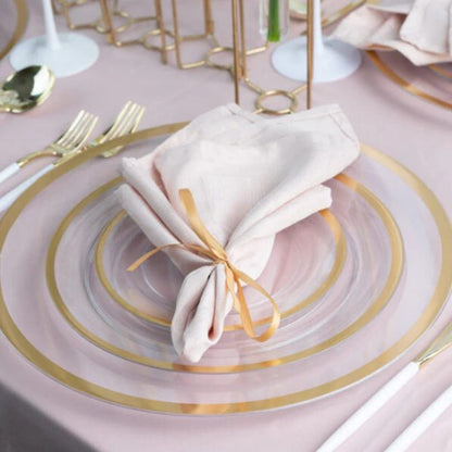Gold Rim Clear Plastic Underplate