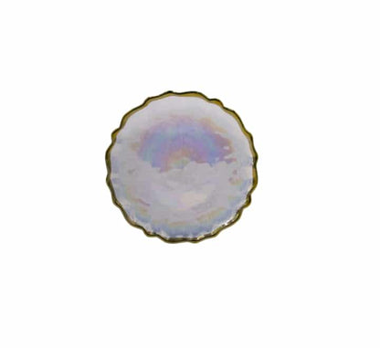 Gold Rim Colourful Glass Side Plate 20cm