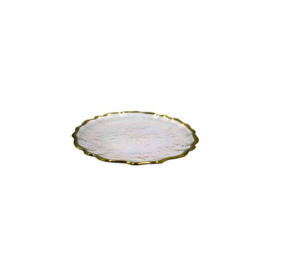 Gold Rim Colourful Glass Side Plate 20cm