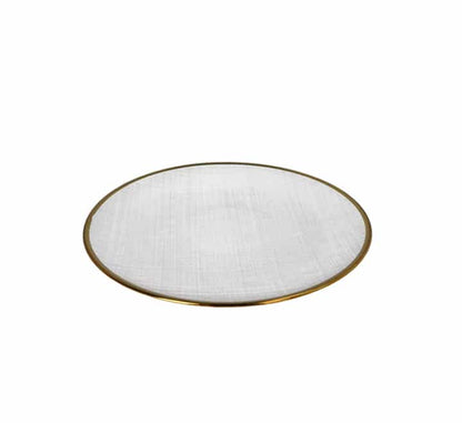 Gold Rim Glass Dinner Plate 27cm