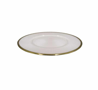 Gold Rim Glass Dinner Plate 27cm