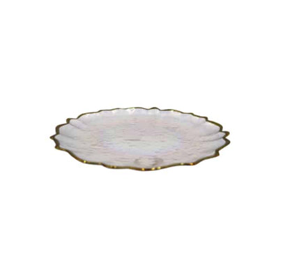 Gold Rim Glass Dinner Plate 28cm - Rainbow Color