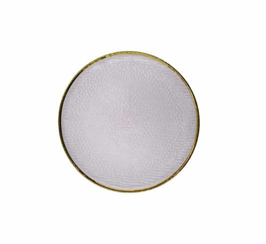Gold Rim Hammered Glass Dinner Plate 27cm