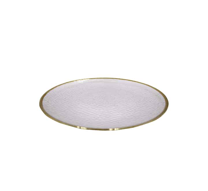 Gold Rim Hammered Glass Dinner Plate 27cm