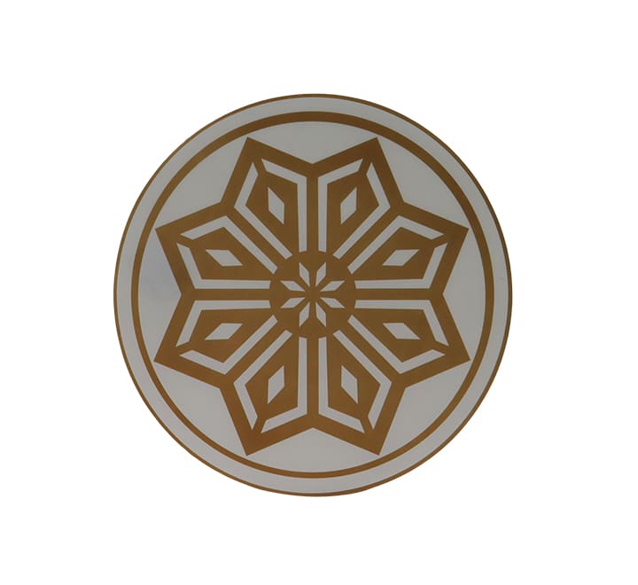Gold & White Round Table Mat - 6 Pack