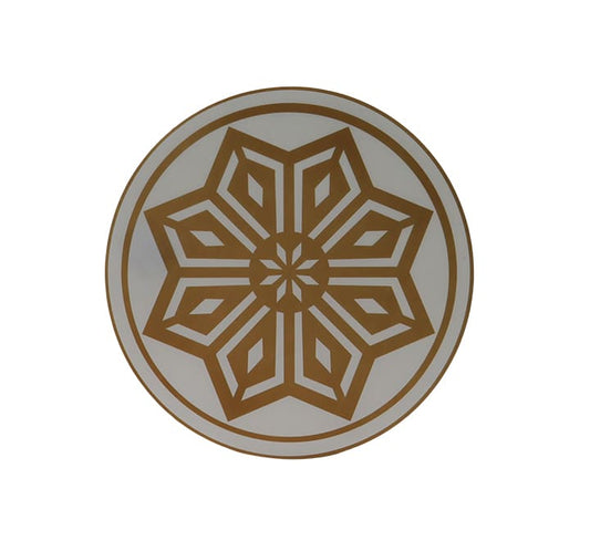 Gold & White Round Table Mat - 6 Pack
