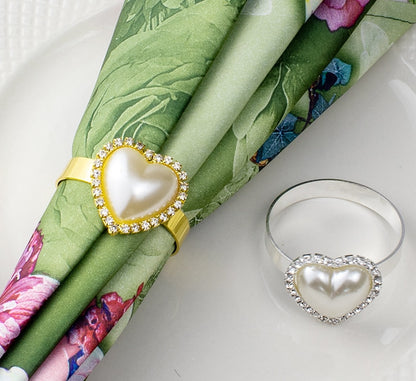 Heart Shape Pearl Napkin Ring