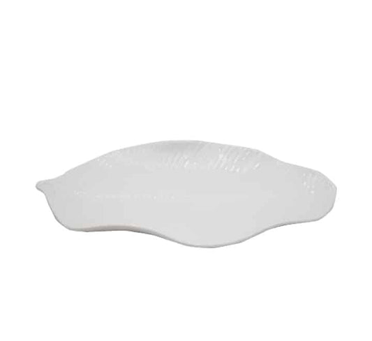 Leaf Platter White Large - 38cm