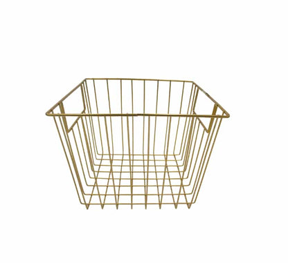 Metal Square Basket 18.5x24cm - Gold