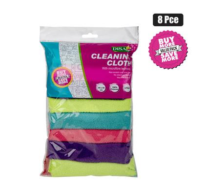 Microfibre Cloth 30x30cm - 8 Piece Mixed Colours
