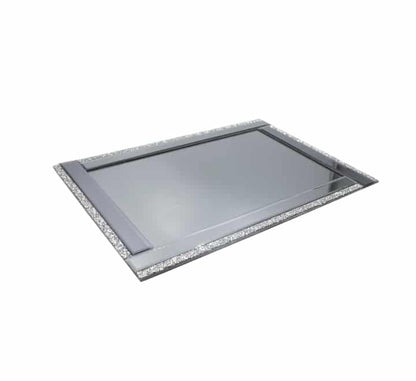 Mirrored Tray Silver - 43x30cm