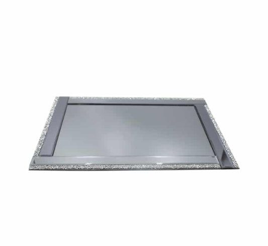 Mirrored Tray Silver - 43x30cm
