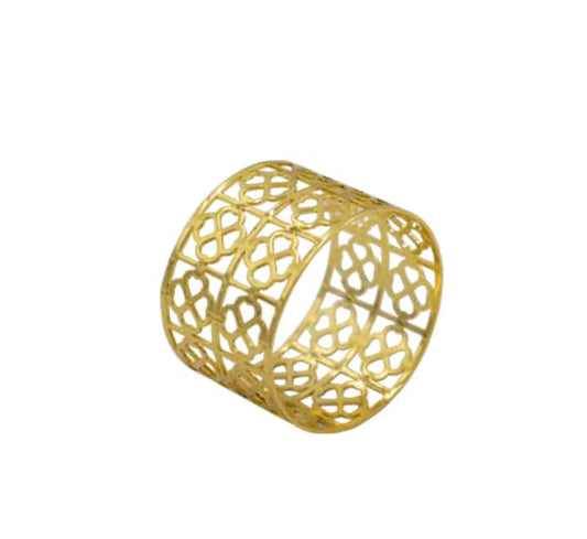 Napkin Ring Round Gold with Clover Motive