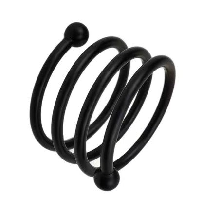 Napkin Ring Black Spiral