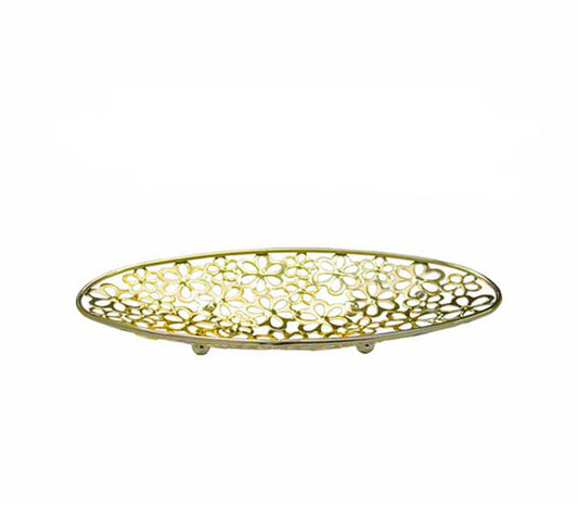 Oval Tray Platter Large with Flower Pattern