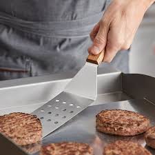 Perforated Hamburger Turner Wooden Handle