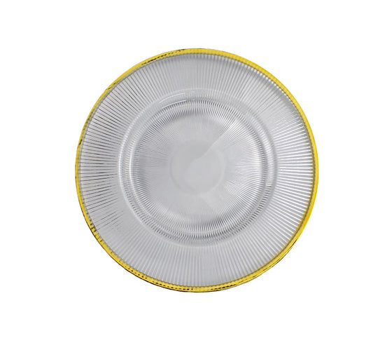 Plastic Clear Underplate Gold Edge 33cm