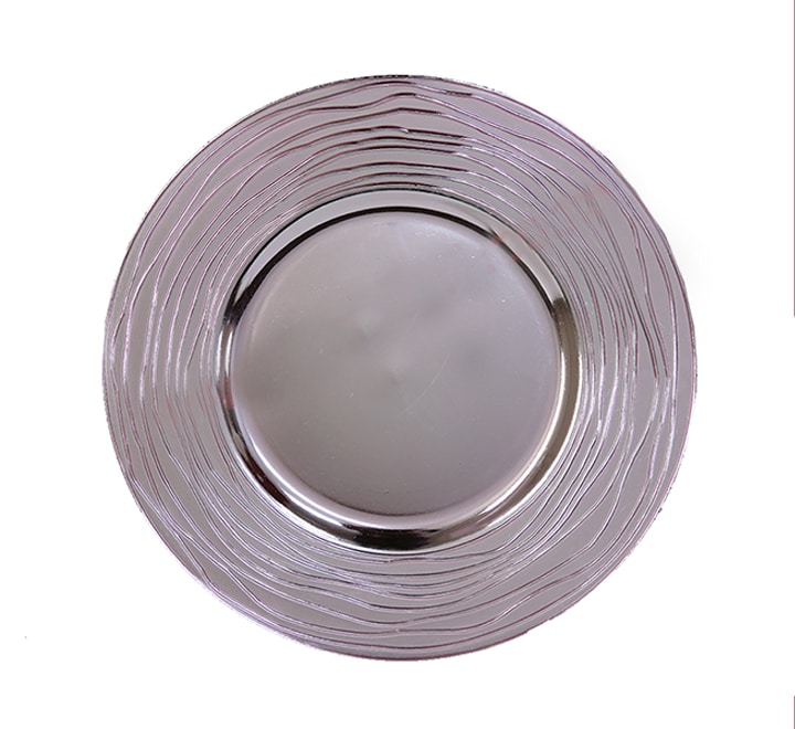Plastic Round Pattern Underplate Metallic Pink