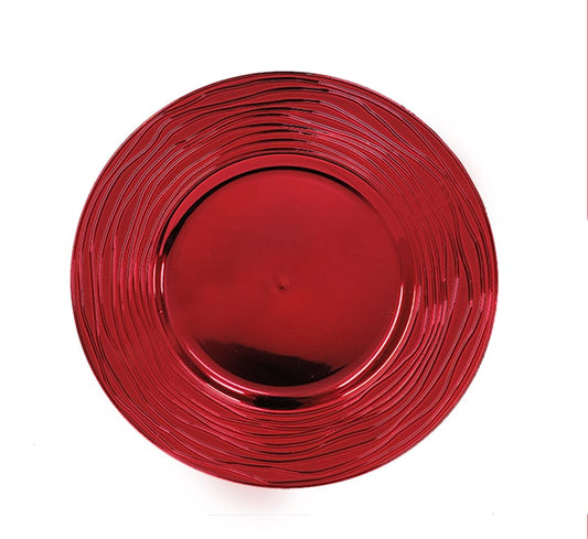Plastic Round Pattern Underplate Red