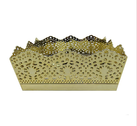 Embossed Plastic Tray Gold