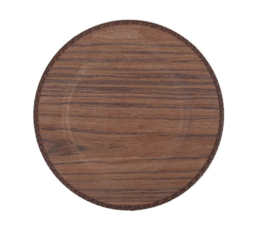 Plastic Underplate Wooden Finish 33cm