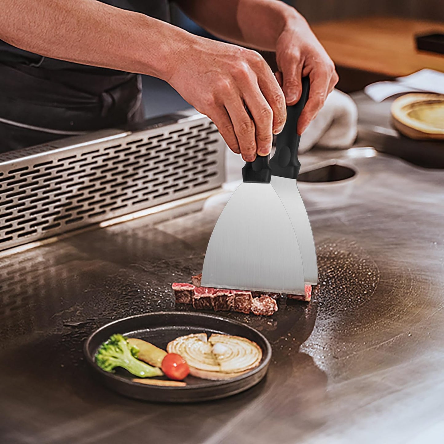 Regent Angled Griddle Scraper Stainless Steel