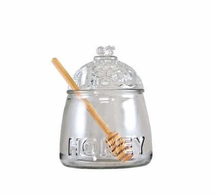 Regent Glass Honey Dispenser with Lid & Dripper - 590ml