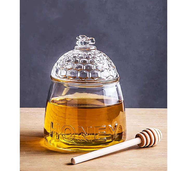 Regent Glass Honey Dispenser with Lid & Dripper - 590ml