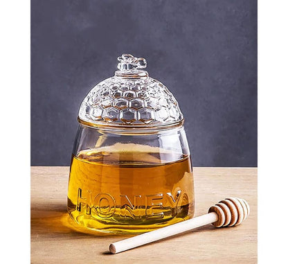 Regent Glass Honey Dispenser with Lid & Dripper - 590ml