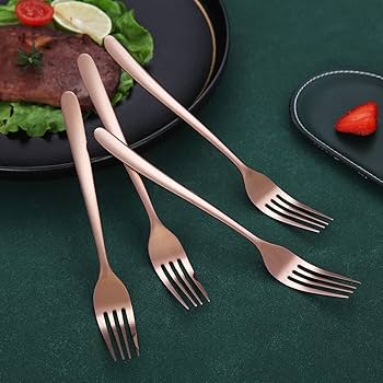 Stylish Rose Gold Forks Set of 6