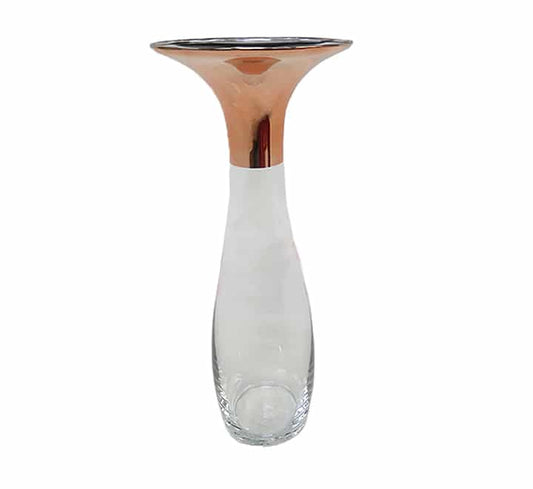 Rose Gold Top Glass Vase - 40X18cm