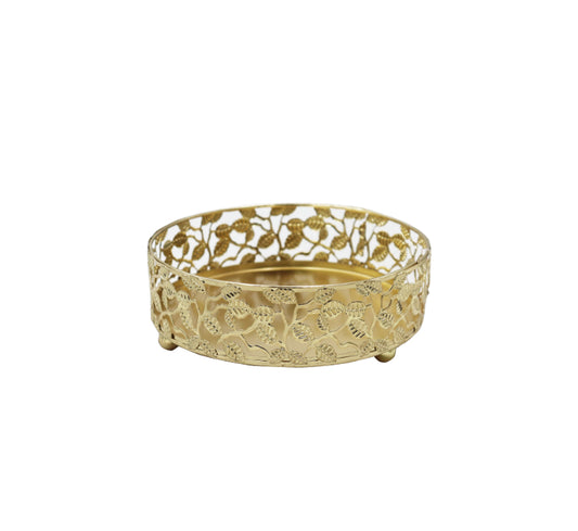 Round Decorative Tray Leaf Frame
