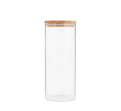 Round Glass Jar with Bamboo Lid - 20cm
