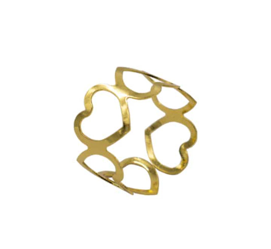 Round Heart Shape Napkin Ring Gold