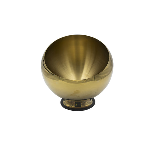 Round Metal Serving Bowl Gold