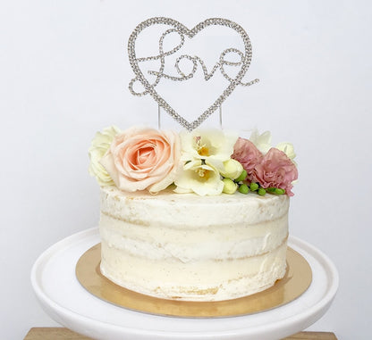 Silver Cake Topper - Romantic