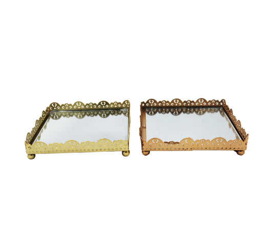 Small Square Mirror Tray 13cm