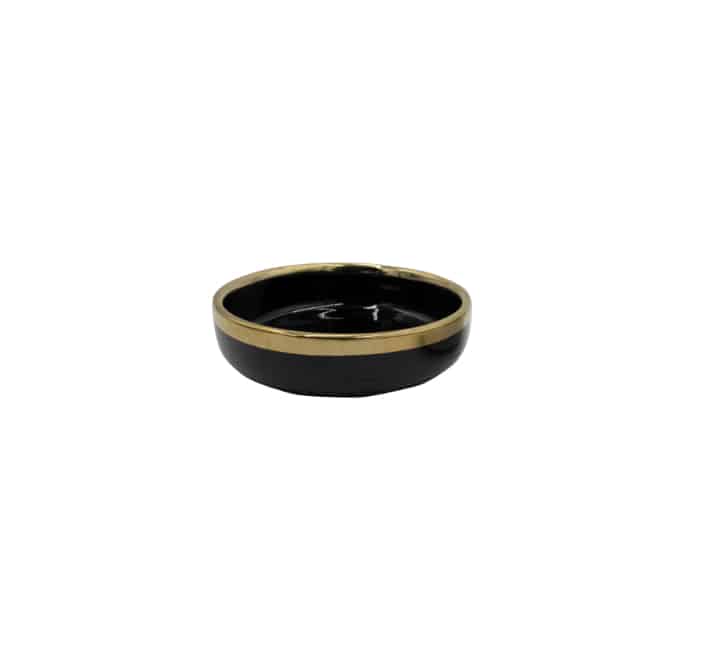 Small Ceramic Bowl with Gold Rim 3.75″