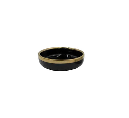 Small Ceramic Bowl with Gold Rim 3.75″