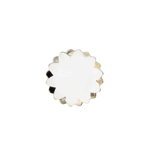Snack Serving Plate White & Gold 15cm