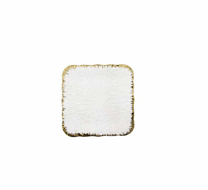 Snack Serving Platter on Gold Stand