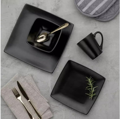 Square Black Dinner Plate 27cm