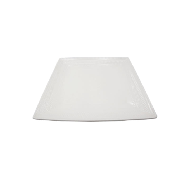 Square Dinner Plate with Pattern Rim 27cm